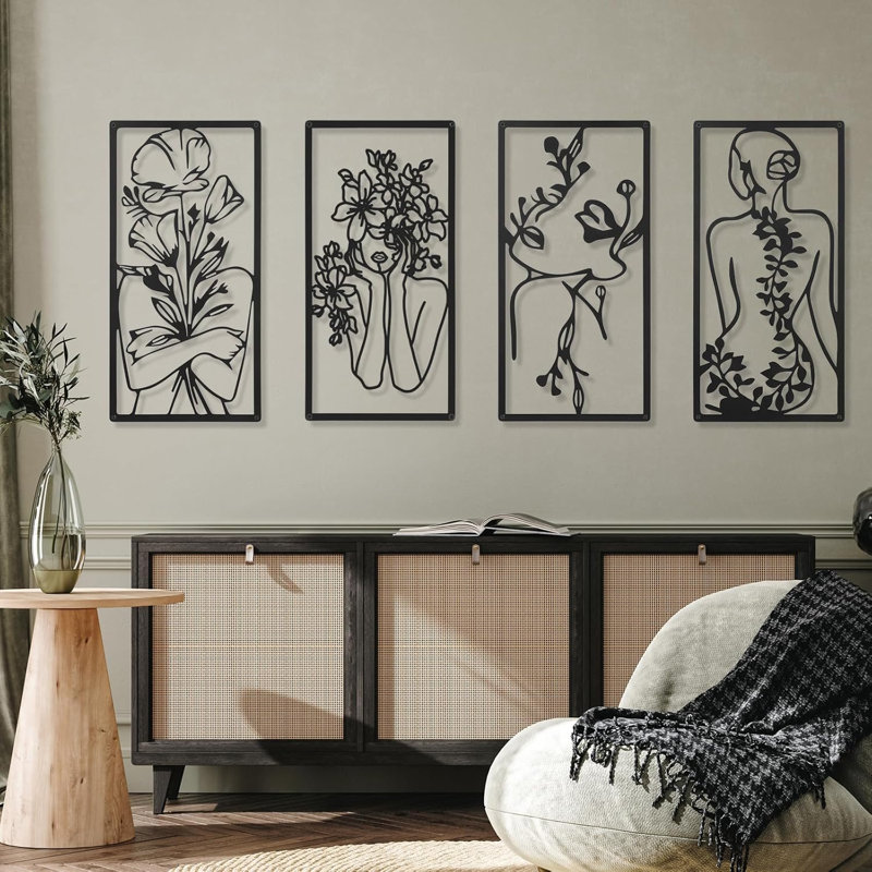 Minimalist Abstract Female Mural Lines