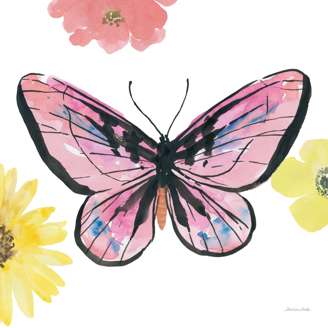 Leinwandbild Beautiful Butterfly I Pink von Sara Zieve Miller