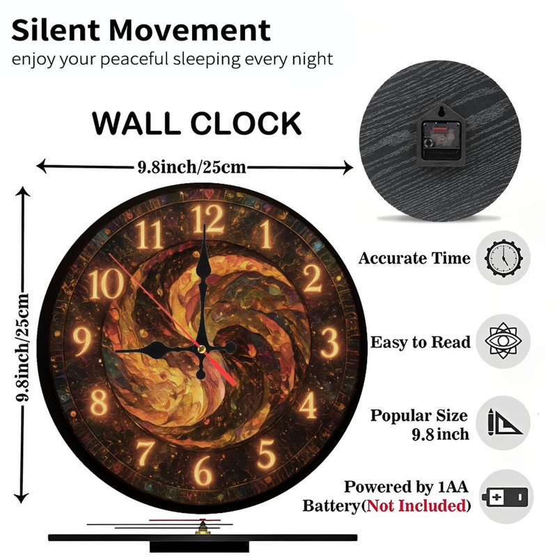Horloge chiffres avec tourbillon lumineux