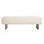 Mélange de lin rectangulaire beige avec un rembourrage en mousse dense, des pieds en bois d'hévéa massif et des coussins de banc en tissu faciles à assembler, des pieds en éponge haute densité qui ne marquent pas