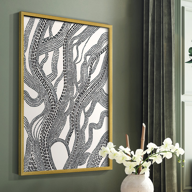 «Dots and Dash I», reproduction encadrée - bois massif, H 10 po x l 8 po