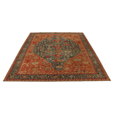 11x13 Rust and Navy Turkish Traditional Rug
