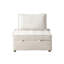 Canapé-lit polyvalent en tissu de lin-209630557