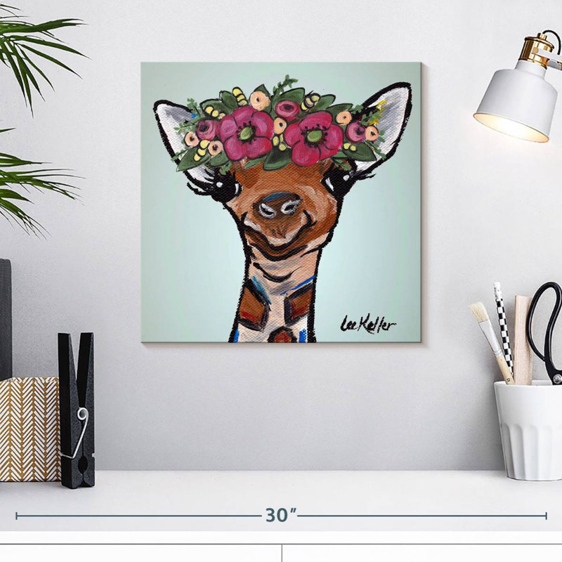 Couronne de fleurs de girafe Brampt, H 16 po x l 16 po