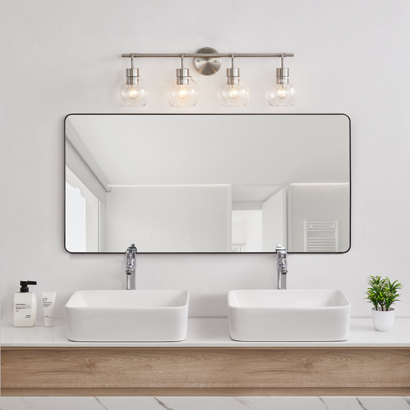 Northglenn Modern Dimmable Bathroom Vanity Light, Brushed Nickel, 4 Lights