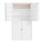 Armoire de cuisine autoportante blanche de 71,3 po avec tablettes réglables et tiroirs - TopMAX