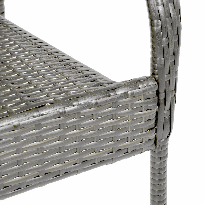 Alirra Stacking Patio Dining Armchair, Grey
