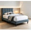 Structure de lit double avec tête de lit réglable, lit plateforme tapissier en velours, aucun sommier requis, support à 12 lattes robuste, structure de lit à profil bas, disponible en bleu, rose, gris et gris anthracite, facile à assembler-1463208888-1463208892