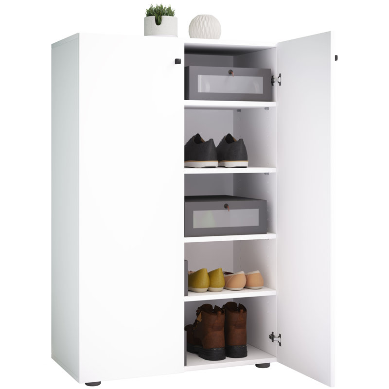 10 Pair Shoe Storage Cabinet, White