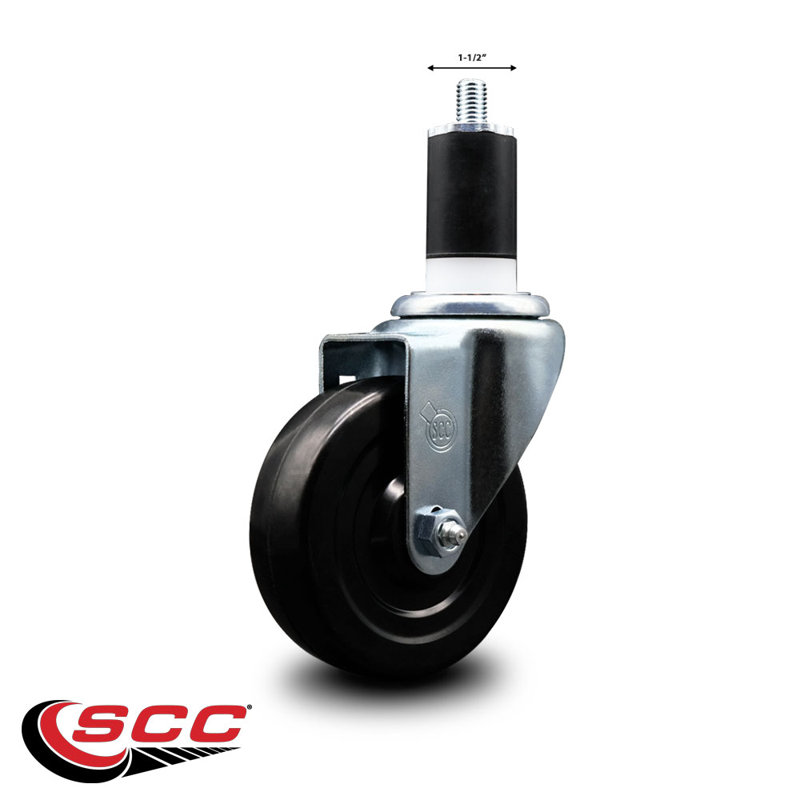 Roue souple en caoutchouc souple pivotante extensible de 1-1 / 2 po SCC