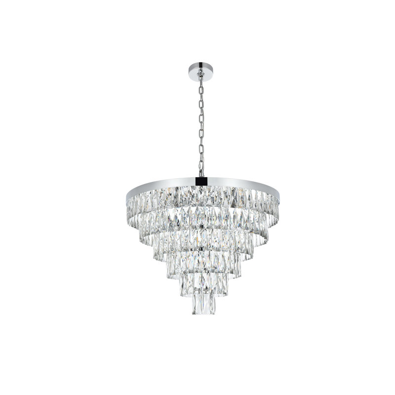 Lustre rond 27 pouces Iva, Chrome chrome