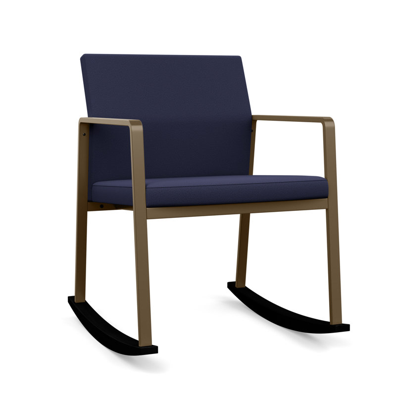 Chaise berçante Gansett, Bronze, Portes ouvertes en tissu bleu marine