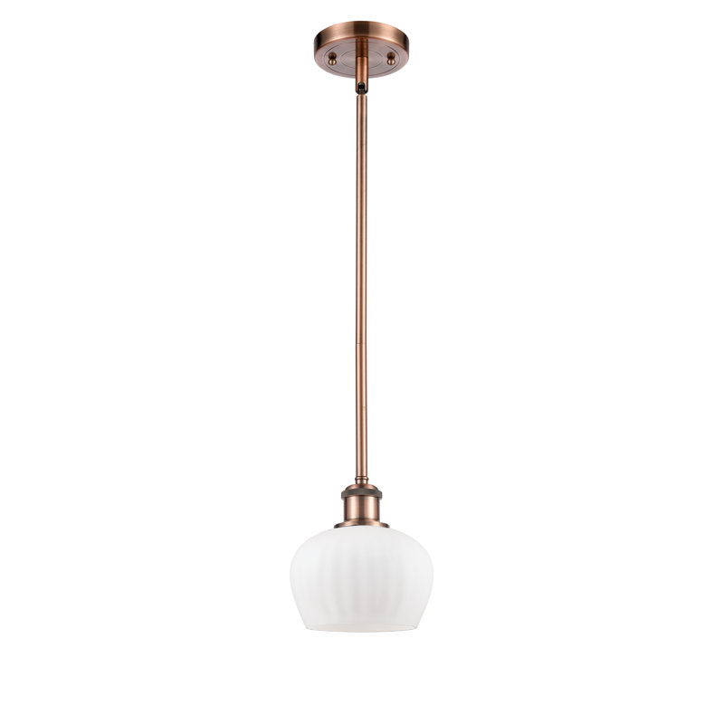 Luminaire suspendu en pot 1 lumière Lyman, Ampoule non incluse, Cuivre antique, Transparent