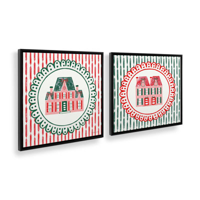 Festive Manor Glow, ensemble de 2 impressions sur toile