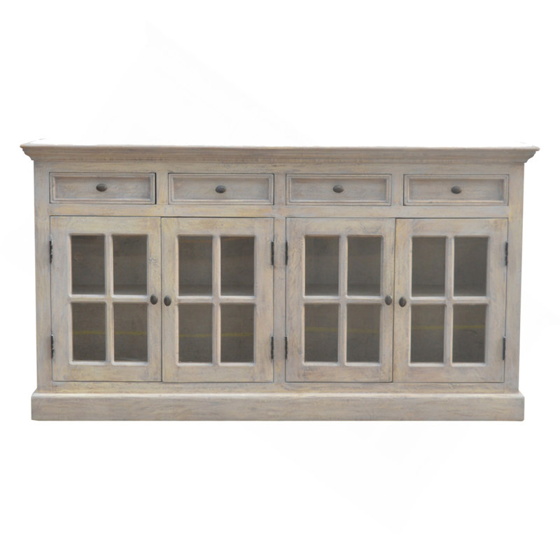 Solid Wood Stone Acid Wash Glazed Sideboard