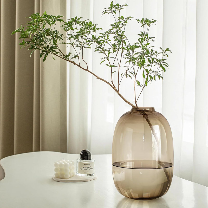 Circular Transparent Colored Vase
