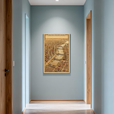 Scénario et paysages urbains, paysage urbain rétro, art déco, rivière, ponts