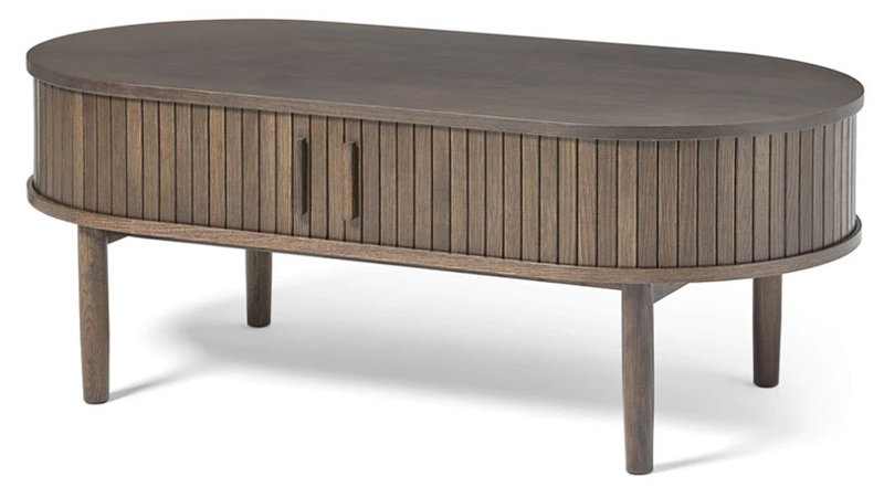 Tarcha Coffee Table with Storage, Dark Brown Wood