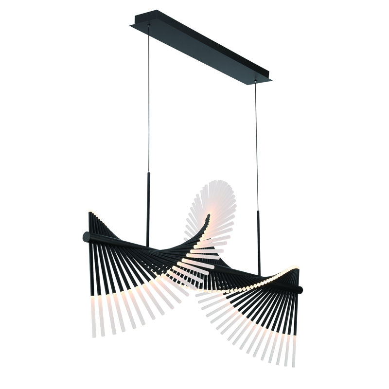 Lustre 144 lumières DEL Voltik, Noir mat