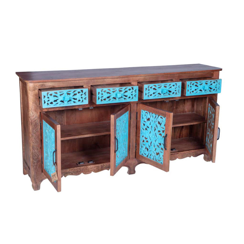 Frankenmuth 71'' Sideboard, Brown/Blue