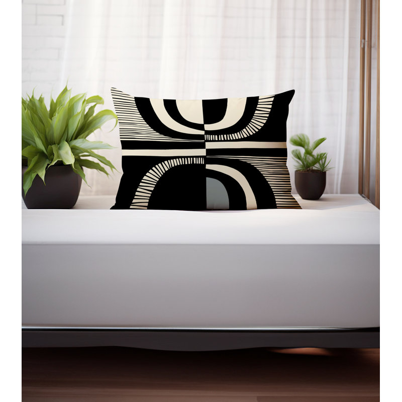 Housse et insert de coussin rectangulaire intérieur / extérieur en polyester / mélange de polyester Chamu, Gris