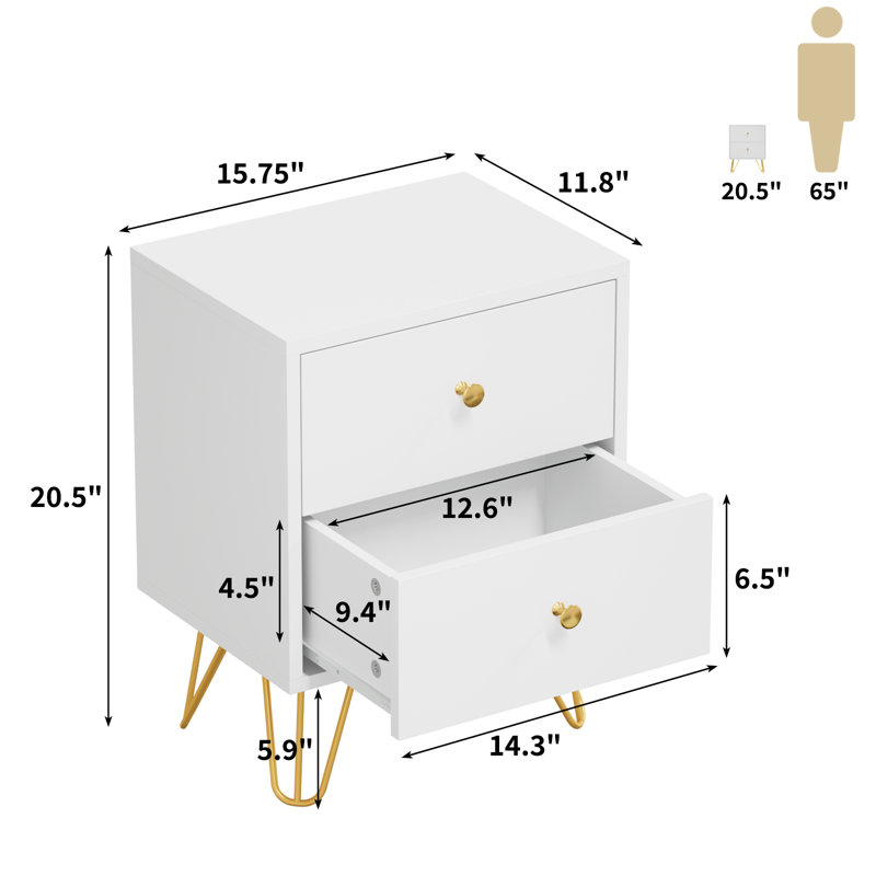 Table de bout Rayden, Blanc