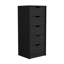 Commode H 42 po, 5 tiroirs, commode de rangement mince, noir