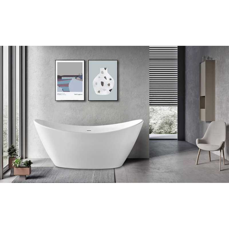 59'' x 30'' Soaking Acrylic Bathtub