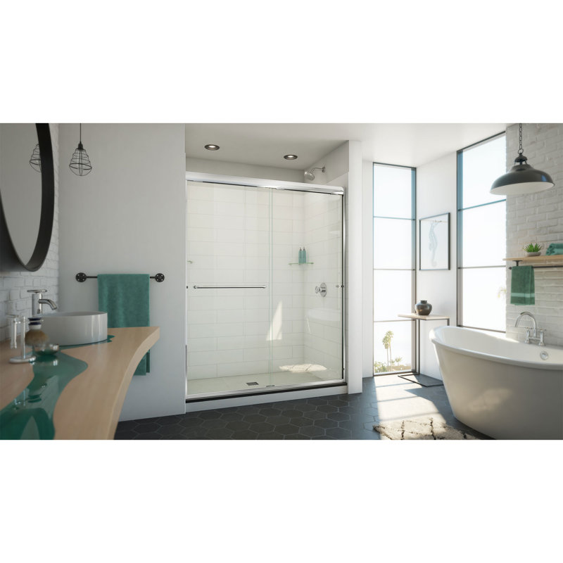 DreamLine Alliance Pro ML 56 - 60 inch W x 74 1/2 inch H Semi-Frameless Bypass Shower Door in Chrome, 74.5", Chrome
