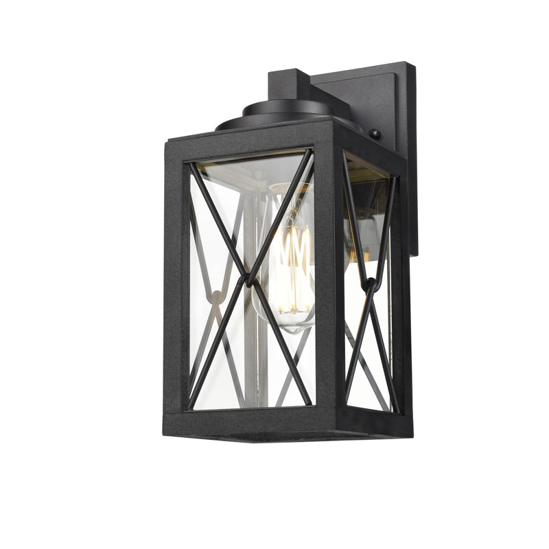 Lanterne murale d'extérieur Aquebogue, Noir, H 12,25 po x l 7,25 po x P 5,5 po