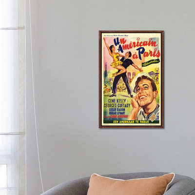 1951 an American in Paris Movie Poster 1 Piece Wall Art on Canvas