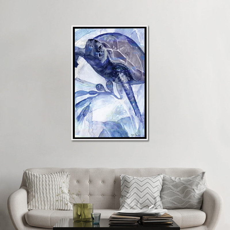 Parmi les herbes de mer II - reproduction d'art, H 48 po x l 32 po x P 1,5 po, Toile blanche encadrée, Aucun mat