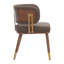 Chaise de salle à manger rembourrée en similicuir brun et noyer