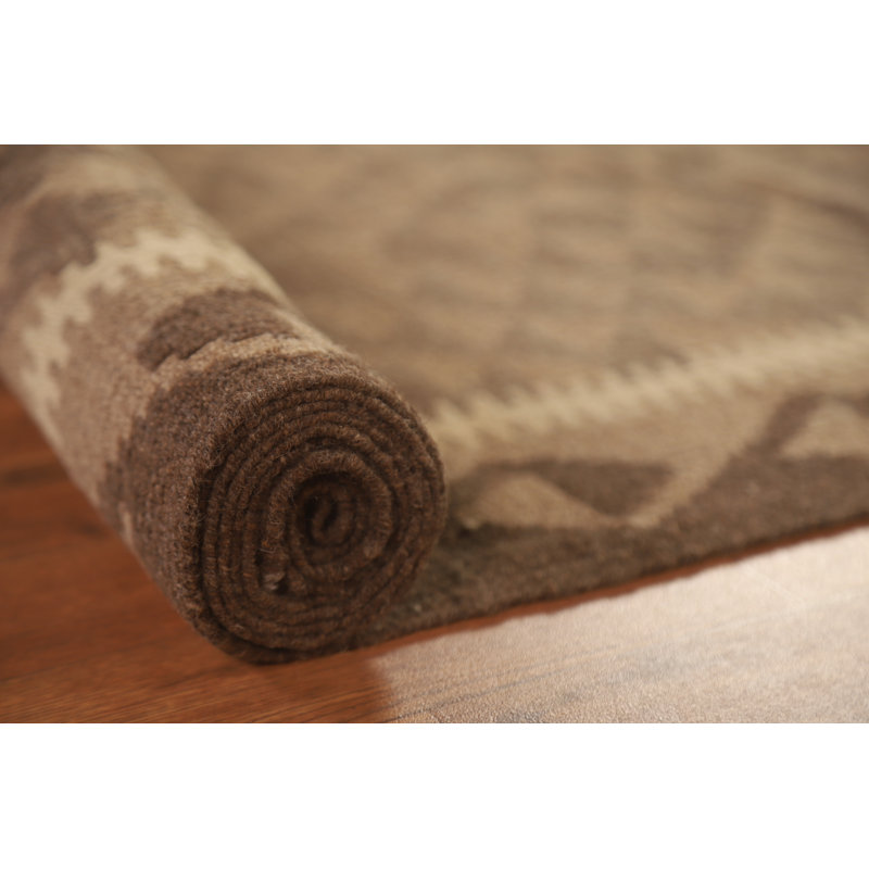 Tapis géométrique en laine Kilim 7 x 10