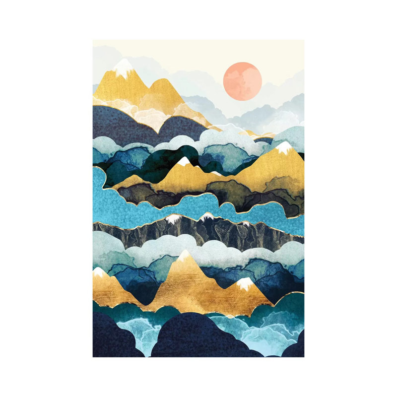 Cloud Peaks - Print on Canvas, No Framed, 20.32 cm H x 30.48 cm W