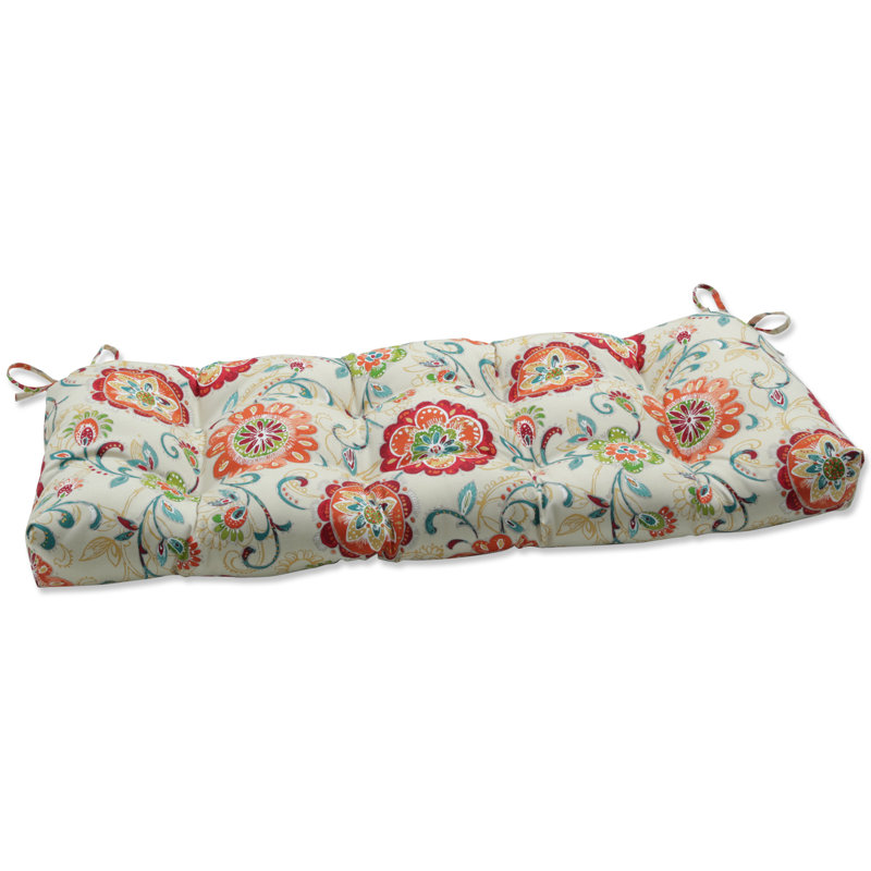 Outdoor Bench Seat Cushion, 48" W, Red/White/Blue