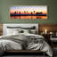 «Tropical Serenity Palm Tree Silhouette at Sunset Stripes Antique Retro Extra Large Wall Decor», reproduction encadrée-96074599-111664985