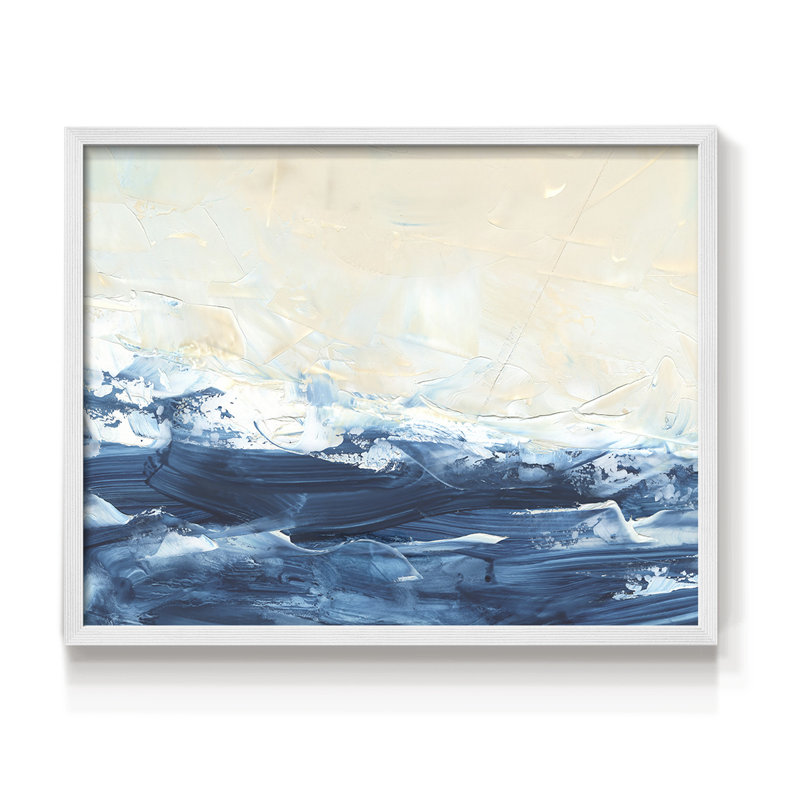 Vague après vague III - Reproduction encadrée - Restickable, H 22 po x l 28 po, Blanc