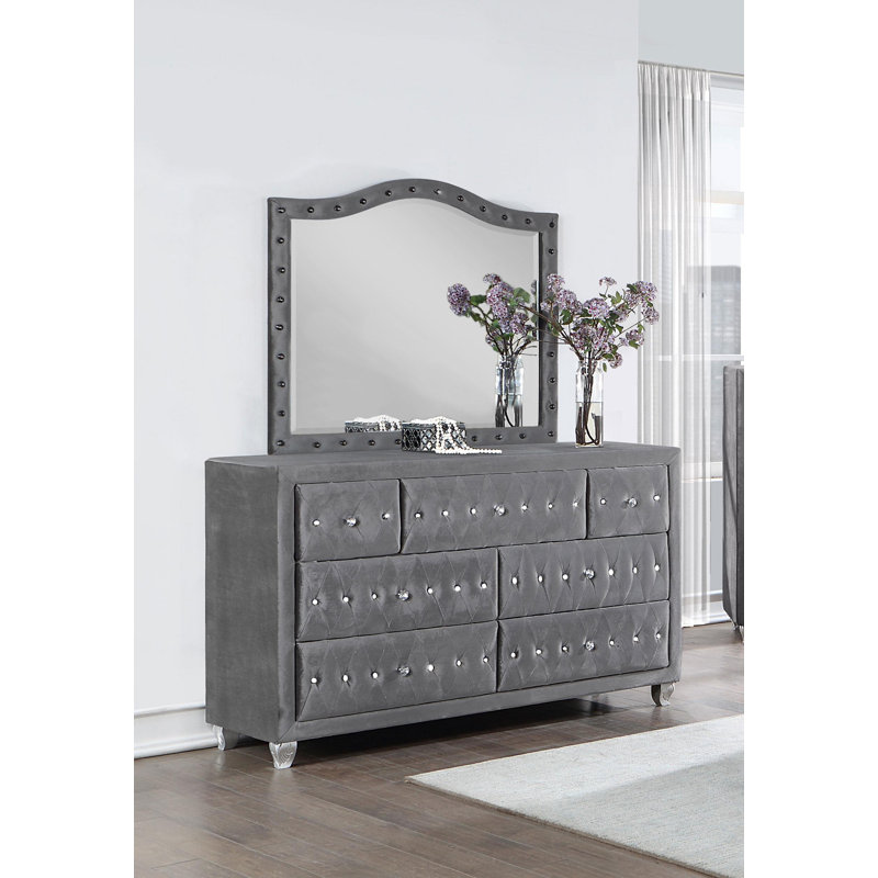 Miroir de commode Montelle, Gris
