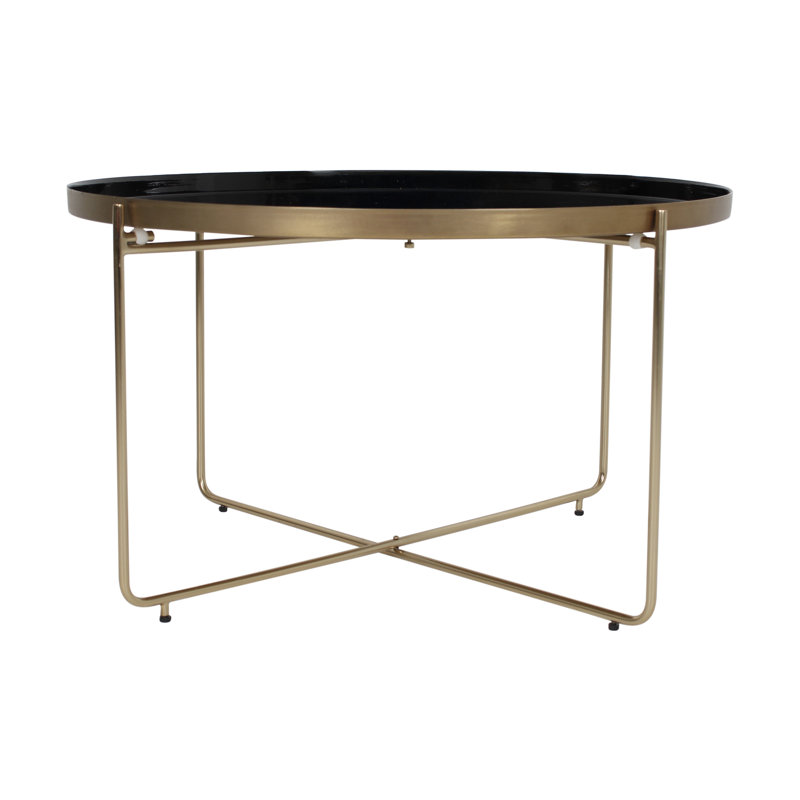 Jasmine Iron Cross Legs Coffee Table, Black
