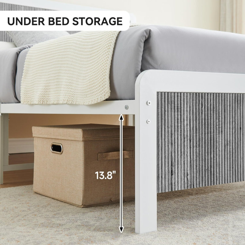Lit plateforme Bergfield, gris, Grand