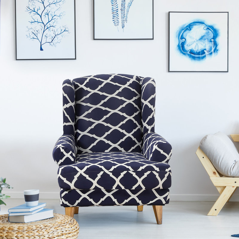Housse de canapé pour tabouret 2 pièces à imprimé tigre - Housses pour fauteuil à oreilles, détachables et lavables