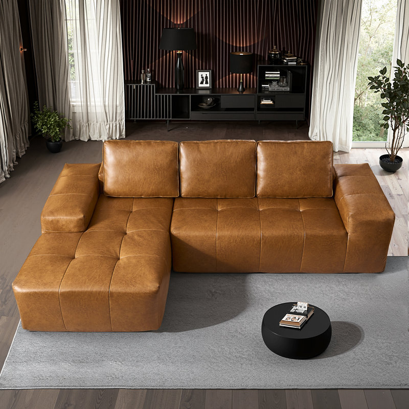 Nathasa Boneless 2 - Piece No Assembly Required Upholstered Sectional, Free Combination Compression Sofa Bed For Living Room, Home Theater