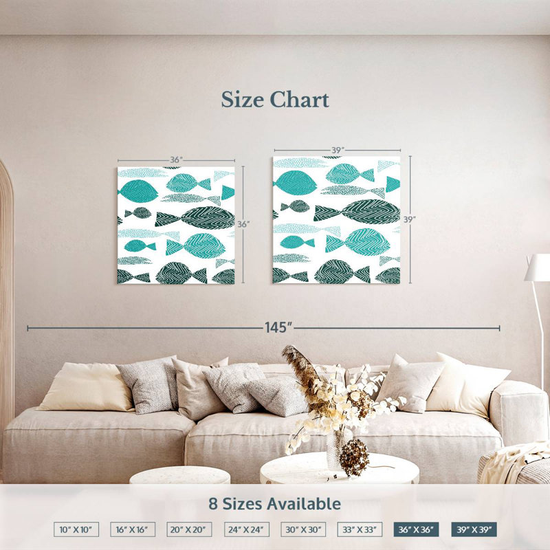 Brampt Abstract Fish School, 36" H x 36" W