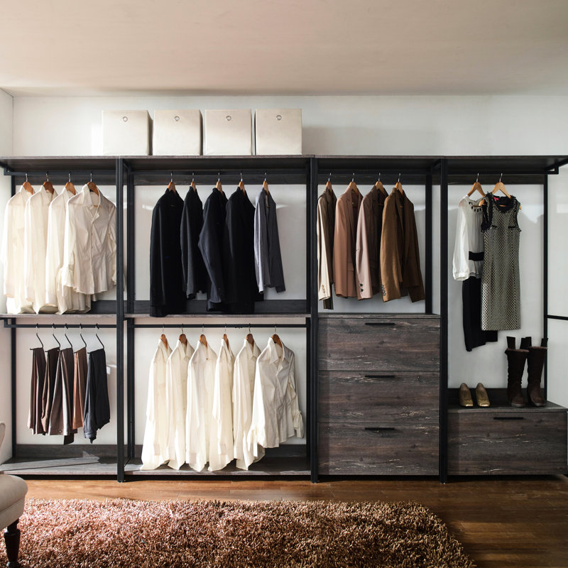 Powder Coated Walk-In Closet: Modular, Construction Closet With Extra Deep Drawers: Efficient Storage Solution