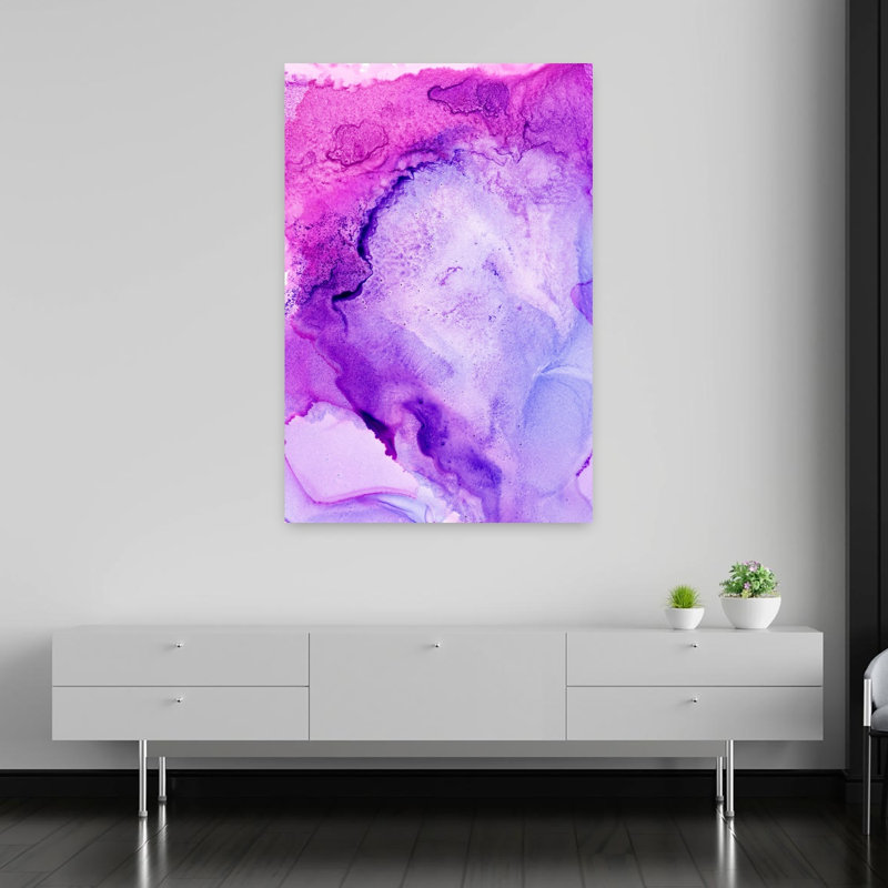 «Ethereal», impression mauve délicate colorée, lavande délicate, 60" H x 40" W