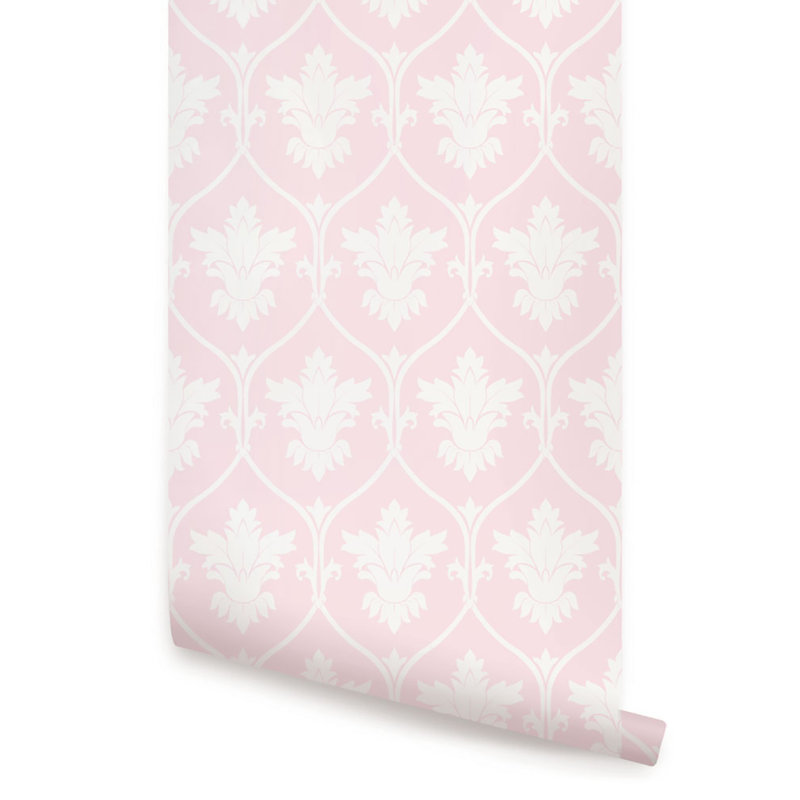 Carreau de papier peint adhésif à peindre et colle damassé, Noir, L 2 pi x H 18 pi