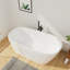 Baignoire de trempage autoportante en acrylique L 59 po x l 28 po, drain et trop-plein chromés, conception moderne pour salles de bain luxueuses-64490089