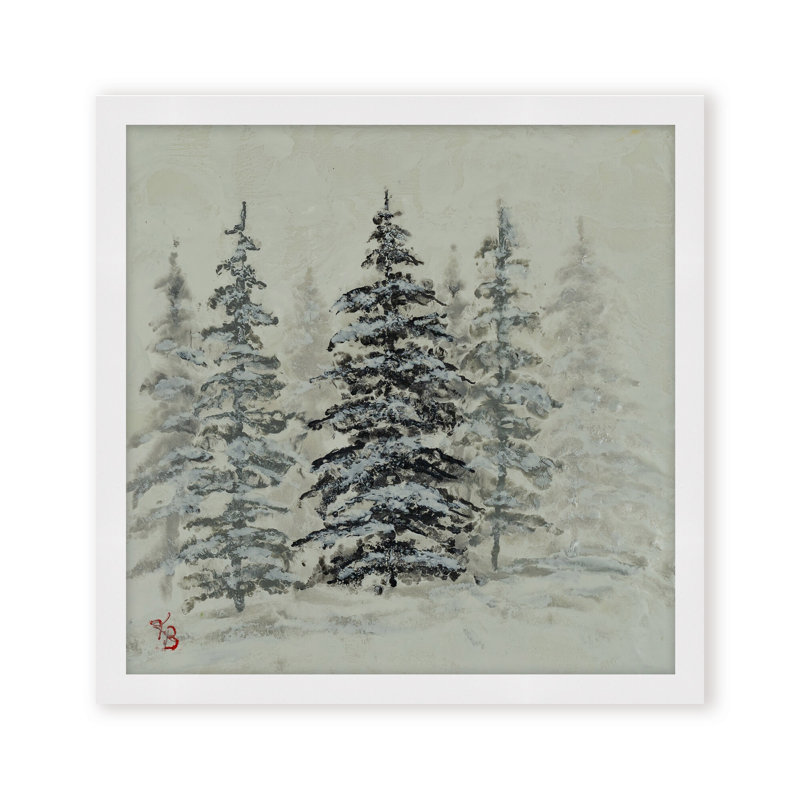 Nature Inspired "Serene Grove" Canvas Wall Art By , 20" H x 20" W, Framed Matted Print, Beige