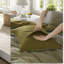 Cozy Cotton Bedding Sets, Green Waffle Texture Duvet Cover For All-season Comfort